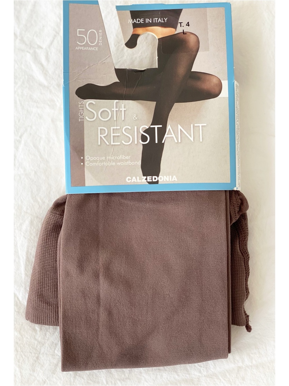 Calzedonia 50 Denier Opaque Matte Tights Turtledove Brown L Brand New Made Italy - Picture 2 of 5